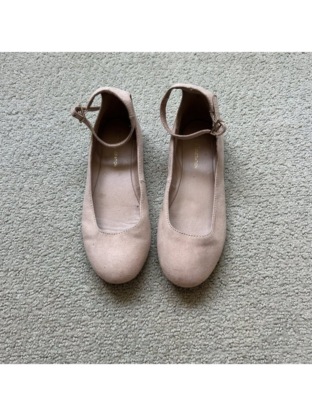 BCBGeneration Womens Baby Pink Ballet Flats Ankle Strap Suede Size 4